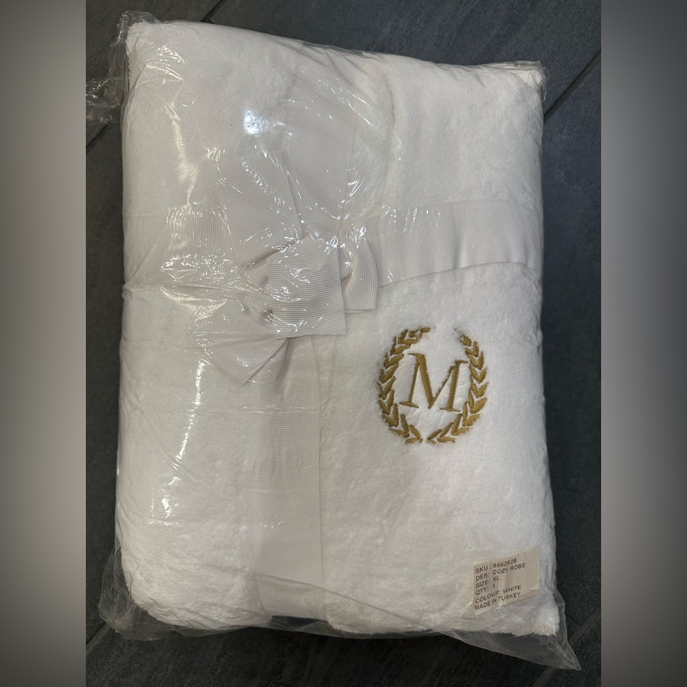 NWT Pottery Barn Bathrobe with M monogram